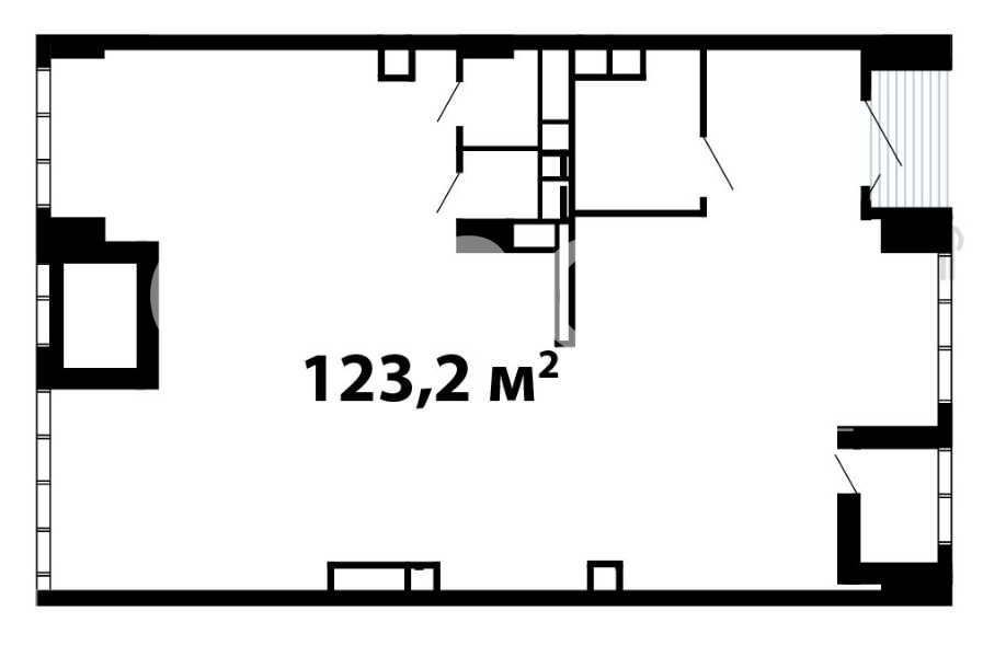 Планировка офиса 123.2 м², 1 этаж, ЖК «Ленинградка 58»